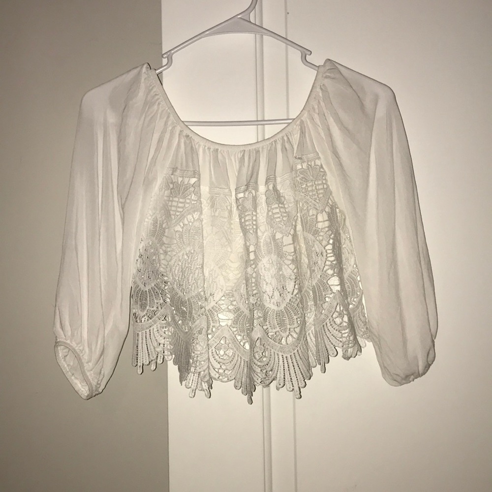Off the shoulder cropped top